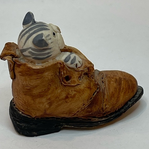 VNTG1988 Peter Fagan Cat in Shoe Figurine Made Hand Painted Scotland Collectable - Picture 5 of 13